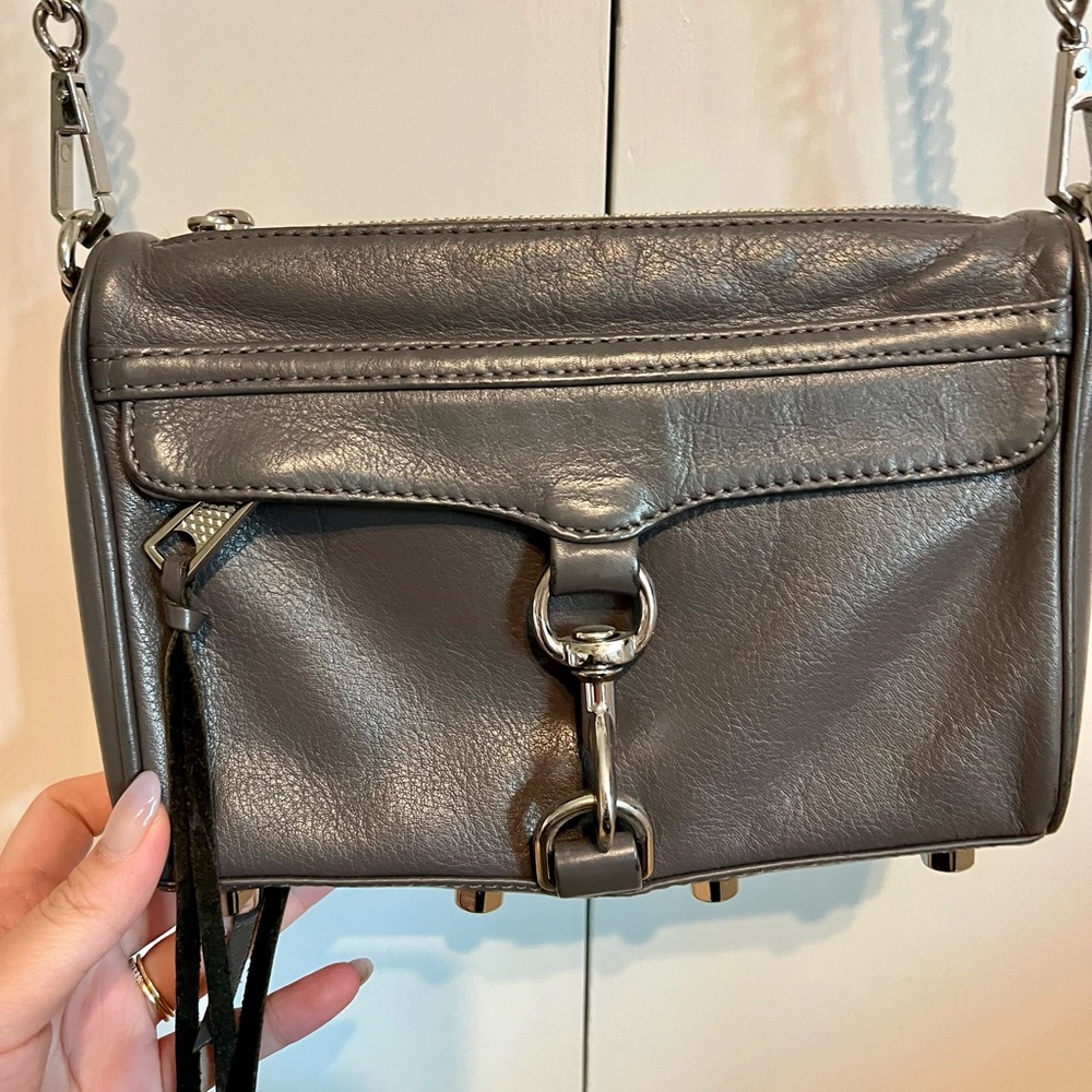 Rebecca Minkoff gray leather Mini MAC